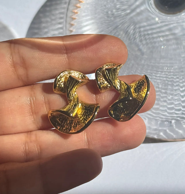 LUNAR ARC LUXE EARRINGS In Solid Stainless Steel 18K Gold-Plate