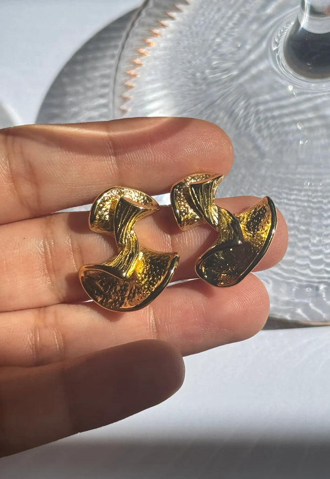 LUNAR ARC LUXE EARRINGS In Solid Stainless Steel 18K Gold-Plate