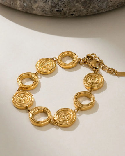 Luxe Canvas - Versace-style Inspired Coin Medallion Necklace In Solid Stainless Steel With 18K Gold-Plate