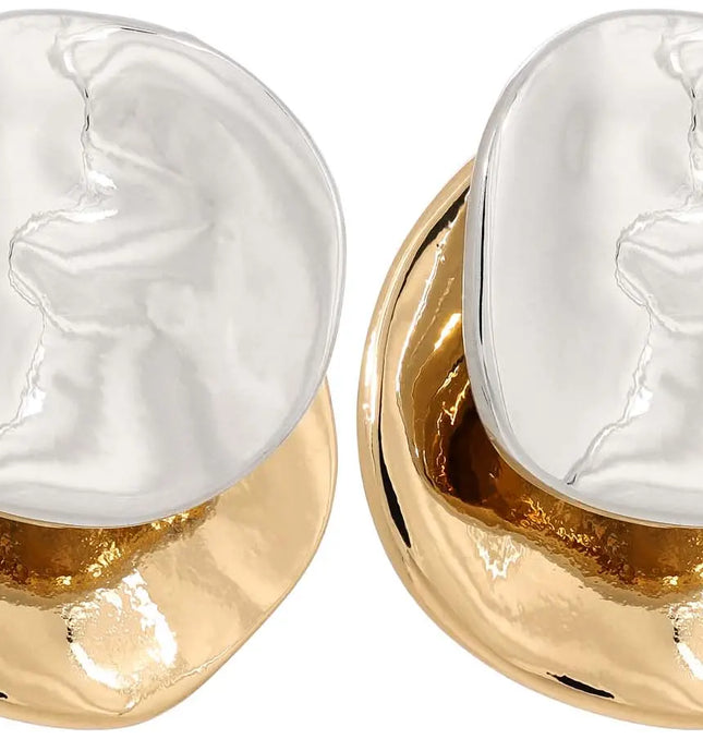 Molten Harmony Studs - LUXE EARRINGS In Solid Non-Tarnish Stainless Steel With 18K Gold-Plate