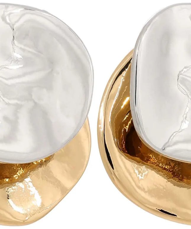 Molten Harmony Studs - LUXE EARRINGS In Solid Non-Tarnish Stainless Steel With 18K Gold-Plate