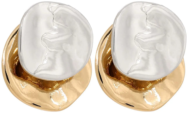 Molten Harmony Studs - LUXE EARRINGS In Solid Non-Tarnish Stainless Steel With 18K Gold-Plate