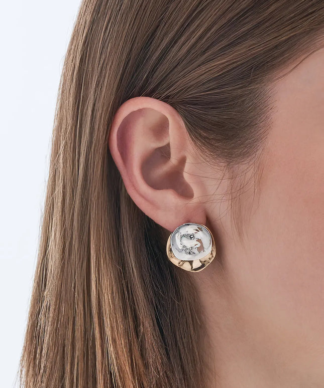 Molten Harmony Studs - LUXE EARRINGS In Solid Non-Tarnish Stainless Steel With 18K Gold-Plate