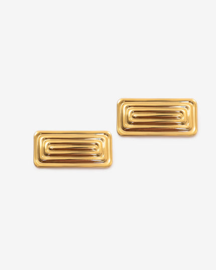 LINEAR AURA LUXE EARRINGS In Solid Non-Tarnish Stainless Steel With 18K Gold-Plate