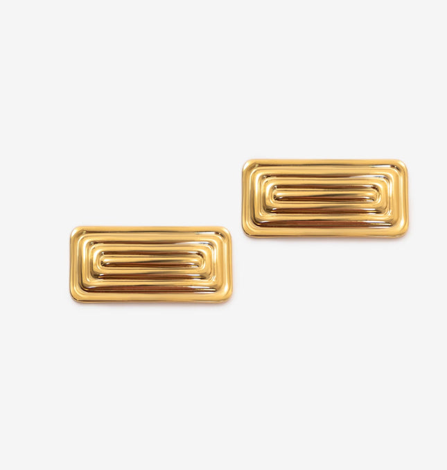 LINEAR AURA LUXE EARRINGS In Solid Non-Tarnish Stainless Steel With 18K Gold-Plate