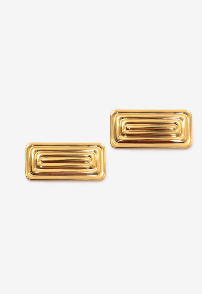 LINEAR AURA LUXE EARRINGS In Solid Non-Tarnish Stainless Steel With 18K Gold-Plate