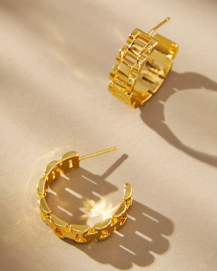 CLASSIC FRENCH LUXE HOOPS  In Solid Stainless Steel 18K Gold-Plate