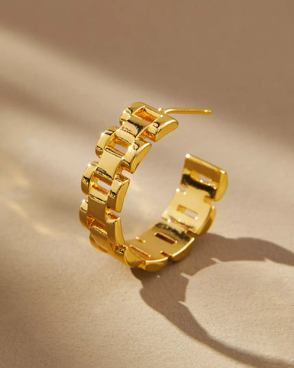 CLASSIC FRENCH LUXE HOOPS  In Solid Stainless Steel 18K Gold-Plate