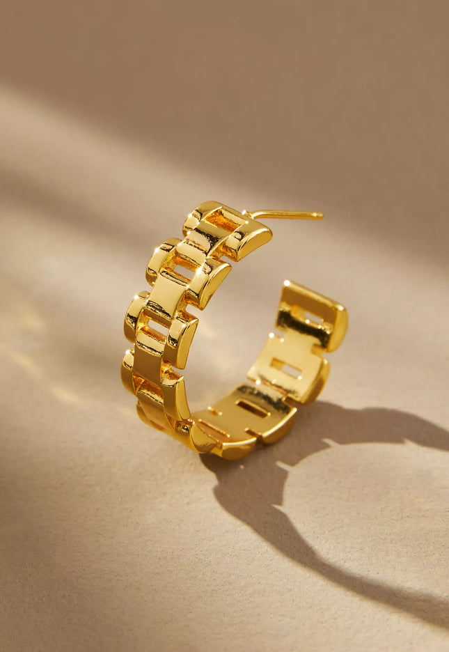 CLASSIC FRENCH LUXE HOOPS  In Solid Stainless Steel 18K Gold-Plate