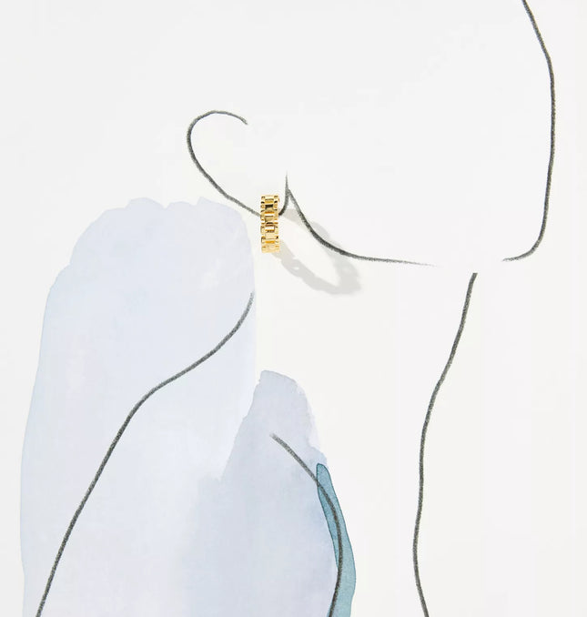 CLASSIC FRENCH LUXE HOOPS  In Solid Stainless Steel 18K Gold-Plate