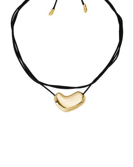 GOLDEN AURA PEBBLE NECKLACE In Solid Non-Tarnish Stainless Steel With 18K Gold-Plate