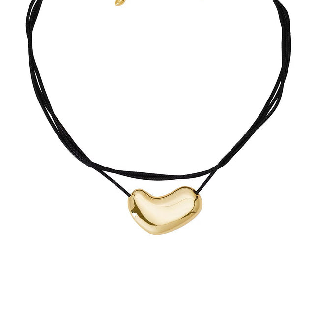 GOLDEN AURA PEBBLE NECKLACE In Solid Non-Tarnish Stainless Steel With 18K Gold-Plate