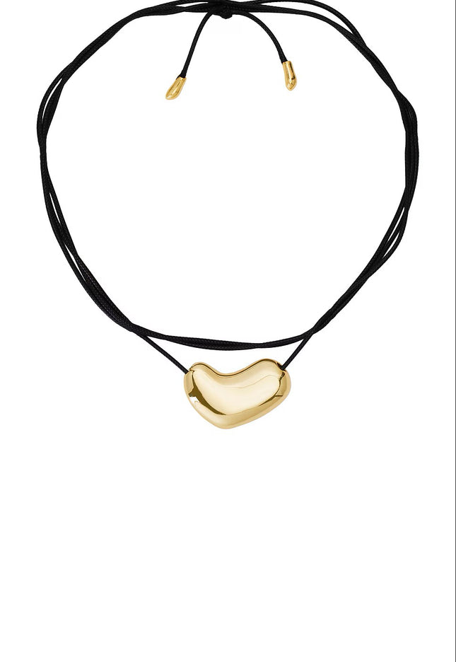 GOLDEN AURA PEBBLE NECKLACE In Solid Non-Tarnish Stainless Steel With 18K Gold-Plate