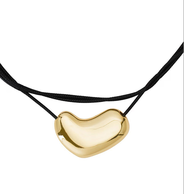 GOLDEN AURA PEBBLE NECKLACE In Solid Non-Tarnish Stainless Steel With 18K Gold-Plate