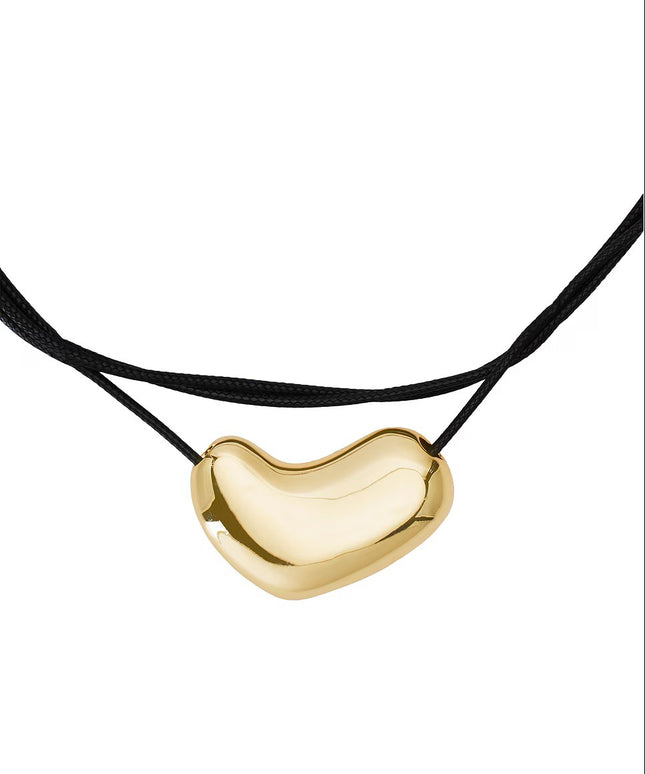 GOLDEN AURA PEBBLE NECKLACE In Solid Non-Tarnish Stainless Steel With 18K Gold-Plate
