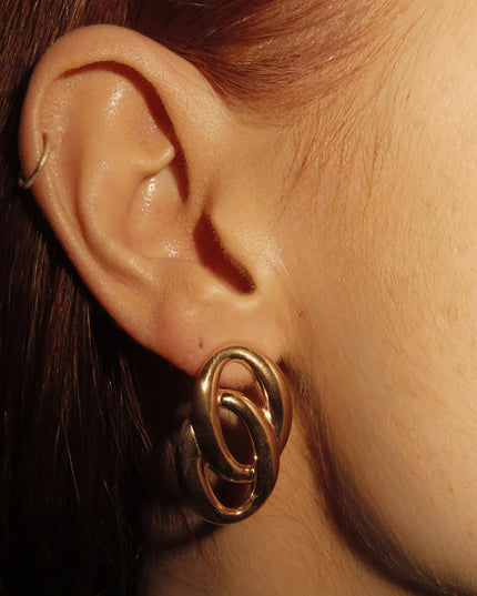 ECHO LINK EARRINGS IN 18K GOLD PLATE In Solid Stainless Steel 18K Gold-Plate