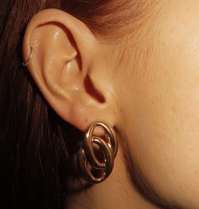 ECHO LINK EARRINGS IN 18K GOLD PLATE In Solid Stainless Steel 18K Gold-Plate