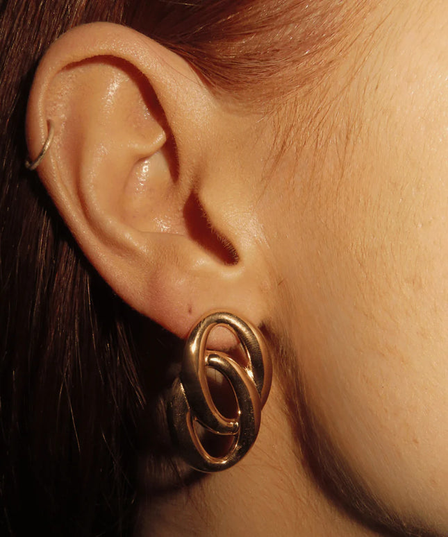 ECHO LINK EARRINGS IN 18K GOLD PLATE In Solid Stainless Steel 18K Gold-Plate
