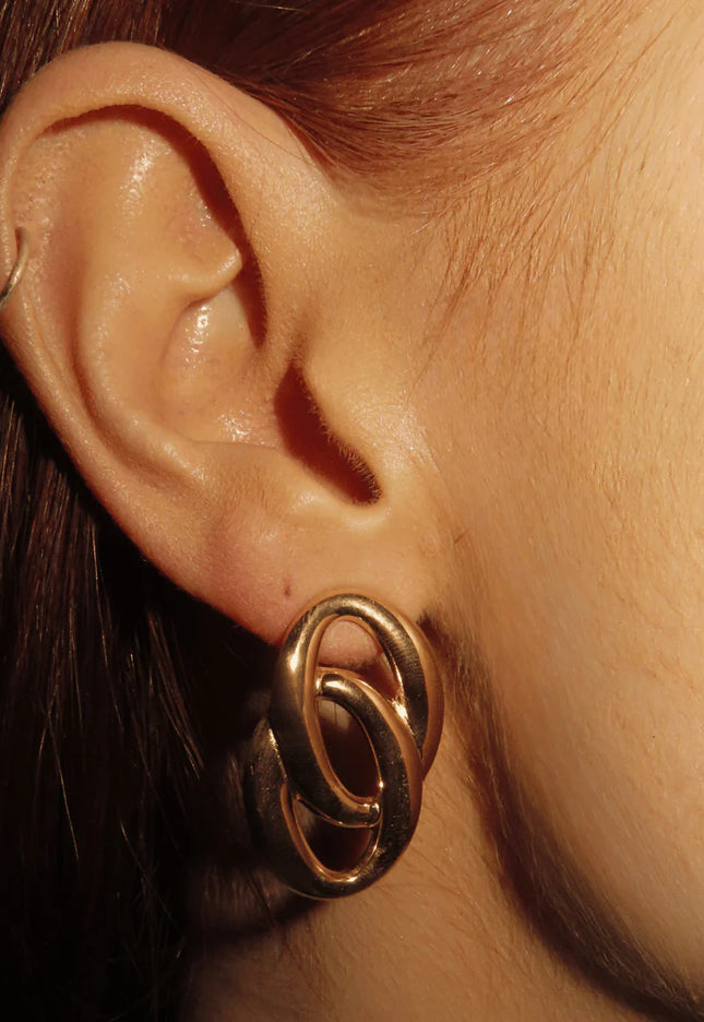 ECHO LINK EARRINGS IN 18K GOLD PLATE In Solid Stainless Steel 18K Gold-Plate