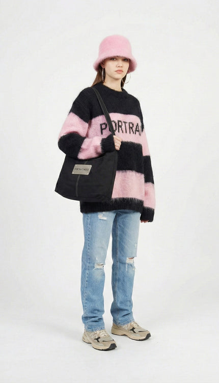 PORTRAIT MOOD — Pink & Noir Mohair Collector Sweater