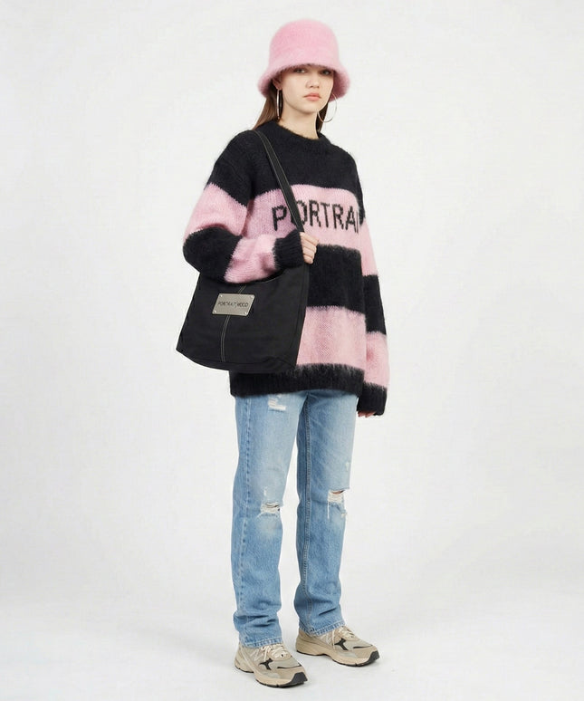 PORTRAIT MOOD — Pink & Noir Mohair Collector Sweater
