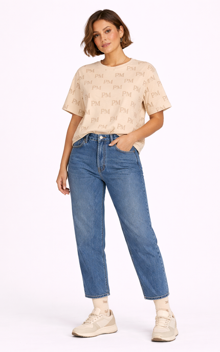 The PM Sandstone Monogram Cotton Tee