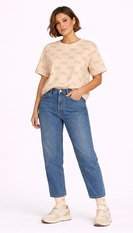 The PM Sandstone Monogram Cotton Tee