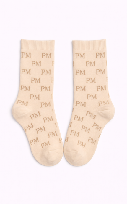 The PM Sandstone Monogram Sock