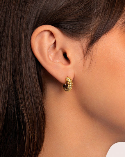 GOLDEN FOLD EARRINGS – MINI STATEMENT  In Solid Stainless Steel With 18K Gold-Plate