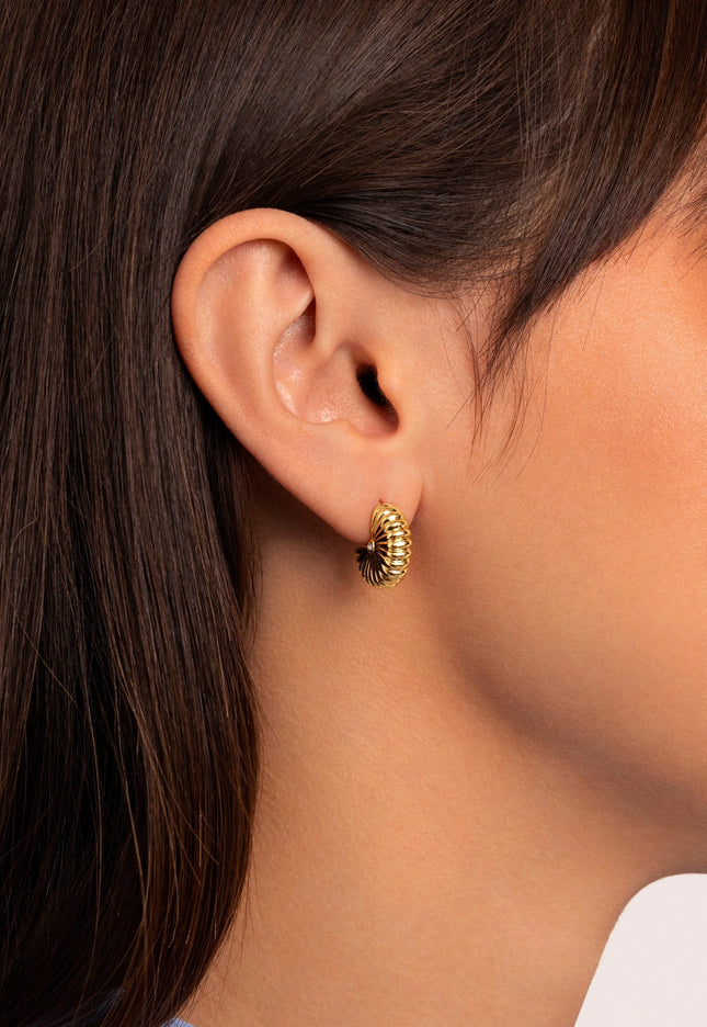GOLDEN FOLD EARRINGS – MINI STATEMENT  In Solid Stainless Steel With 18K Gold-Plate