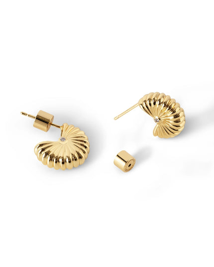 GOLDEN FOLD EARRINGS – MINI STATEMENT  In Solid Stainless Steel With 18K Gold-Plate