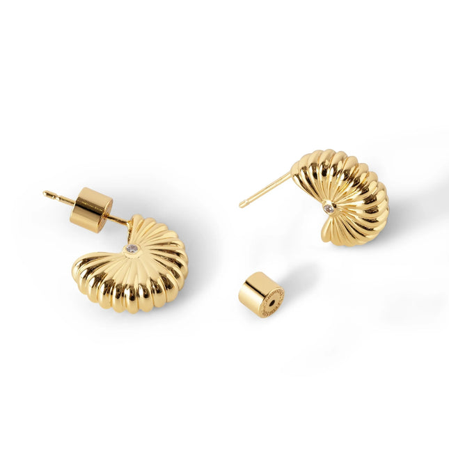 GOLDEN FOLD EARRINGS – MINI STATEMENT  In Solid Stainless Steel With 18K Gold-Plate
