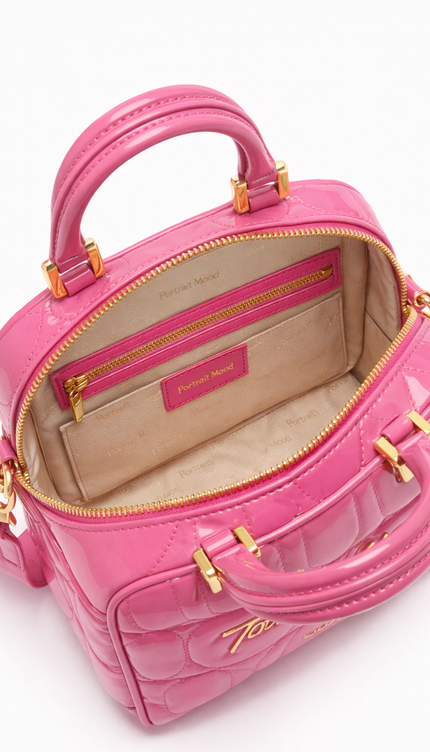 The P|M Aura Quilted Vanity - Fuchsia Patent Today's Mood Edition