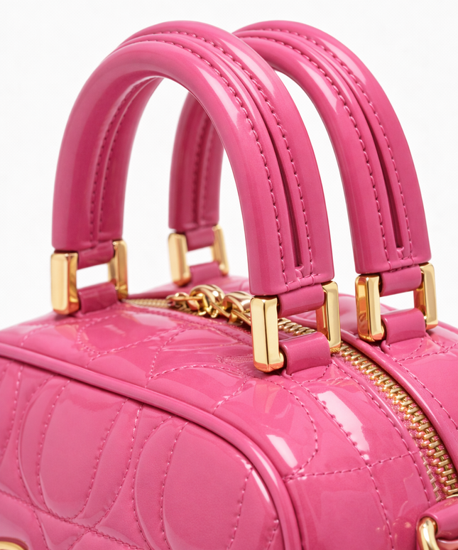 The P|M Aura Quilted Vanity - Fuchsia Patent Today's Mood Edition