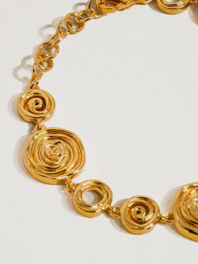 Luxe Canvas - Versace-style Inspired Coin Medallion Necklace In Solid Stainless Steel With 18K Gold-Plate