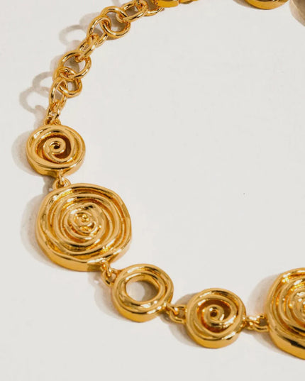 Luxe Canvas - Versace-style Inspired Coin Medallion Necklace In Solid Stainless Steel With 18K Gold-Plate