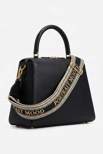 The P M Ascendant Top Handle Satchel Obsidian Edition