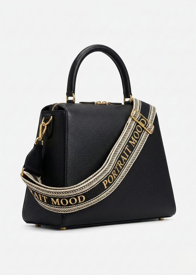 The P M Ascendant Top Handle Satchel Obsidian Edition