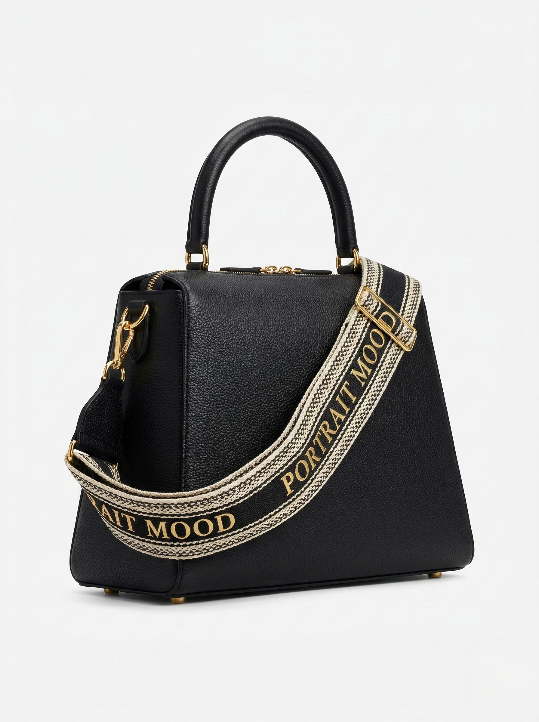 The P M Ascendant Top Handle Satchel Obsidian Edition