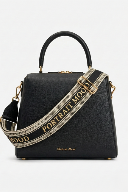 The P M Ascendant Top Handle Satchel Obsidian Edition