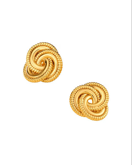 Éclat Doré Knot Stud Earrings In Solid Stainless Steel With 18K Gold Plate