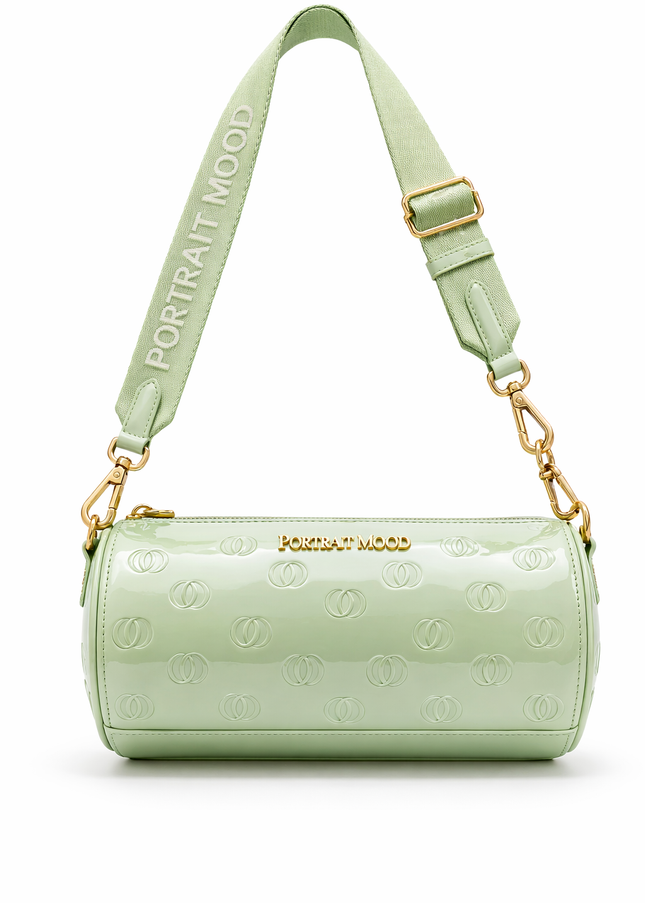 The P|M Aura Cylinder Bag - Pistachio Patent Today's Mood Edition