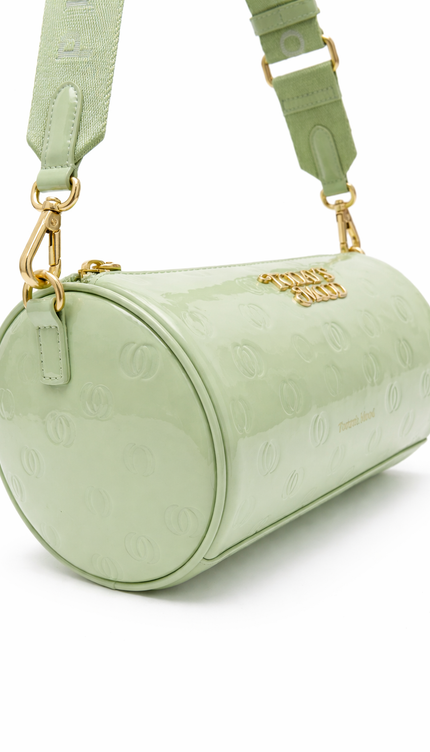 The P|M Aura Cylinder Bag - Pistachio Patent Today's Mood Edition