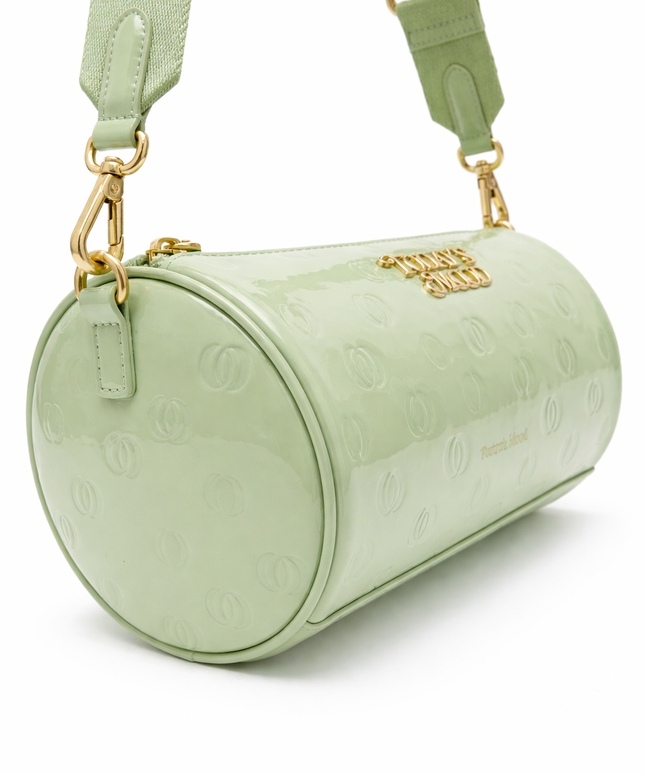 The P|M Aura Cylinder Bag - Pistachio Patent Today's Mood Edition