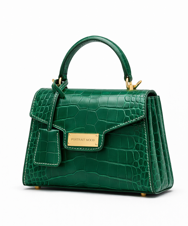 The P|M Sovereign Top Handle - Malachite Croc Edition