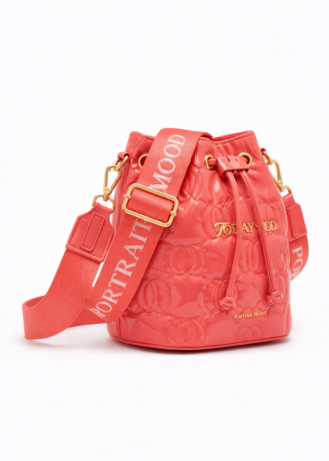 The P|M Aura Quilted Bucket - Flamingo Patent Today's Mood Edition