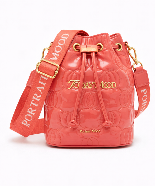 The P|M Aura Quilted Bucket - Flamingo Patent Today's Mood Edition