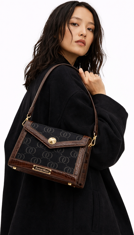 The P|M Sovereign Envelope Shoulder Bag - Sable & Espresso Edition