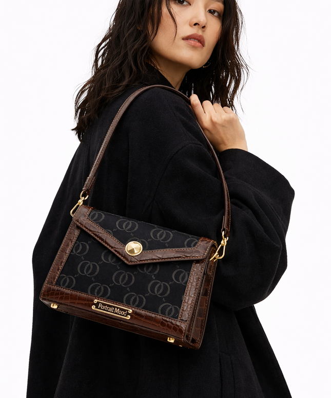 The P|M Sovereign Envelope Shoulder Bag - Sable & Espresso Edition