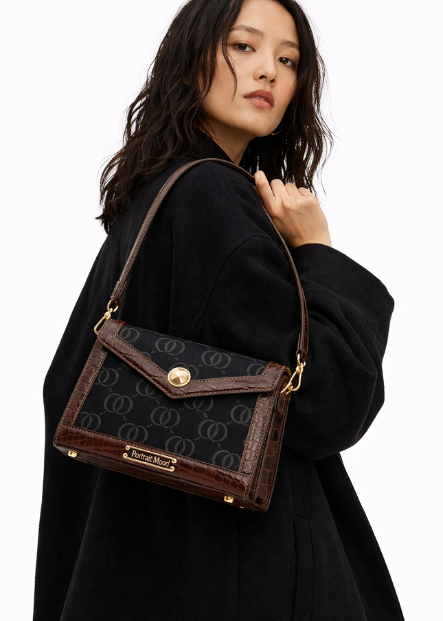 The P|M Sovereign Envelope Shoulder Bag - Sable & Espresso Edition